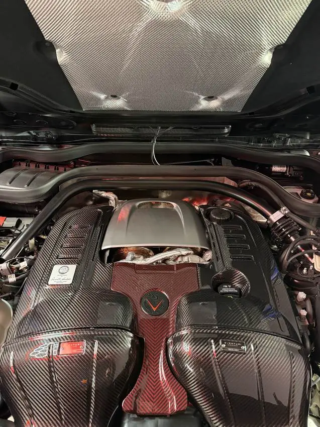 Mercedes-AMG V8, Eventuri carbon intake, at PRM Eurowerks in Cary IL